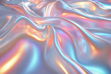 Wall Mural - seamless iridescent foil texture with pastel rainbow highlights