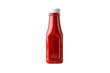 © Tanicsean - Red plastic squeeze bottle with white cap, ketchup or sauce dispenser, modern packaging design, isolated on a transparent background