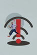 © deagreez - Collage Showing Smartphone laptop Wifi Icons Symbolizing Internet Connection Social Media Freelance Blogging