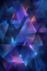 Wall Mural - Abstract geometric design with vibrant blue and purple glowing hues