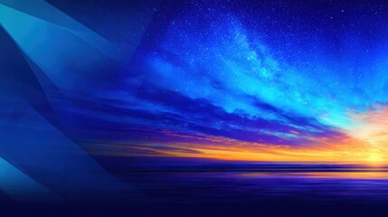 Wall Mural - vibrant sunset over a tranquil ocean with colorful clouds reflecting on the water's surface