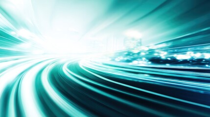 Wall Mural - dynamic light trails from moving vehicles on a city road at night, creating a vibrant urban scene