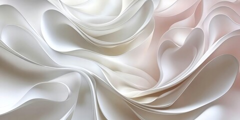 Canvas Print - elegant soft rose with pastel pink gradient waves and 3d gentle folds for minimalist backgrounds