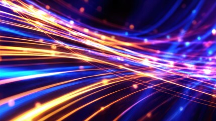 Wall Mural - vibrant abstract light trails in motion, creating a dynamic and colorful digital background scene