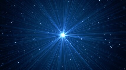 Wall Mural - abstract blue background with space stars and light rays animation, night starry sky science and technology motion background