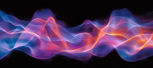 Canvas Print - abstract light waves of electric fluctuations in a radiant visual symphony and artistic fusion