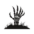 © Wira - Spooky monster hand with long fingers and claws rising from the ground, a dark illustration for horror and fantasy.