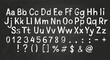 © sabelskaya - Lowercase and uppercase letters of English alphabet, numbers and punctuation mark chalk texture, chalk board vector font