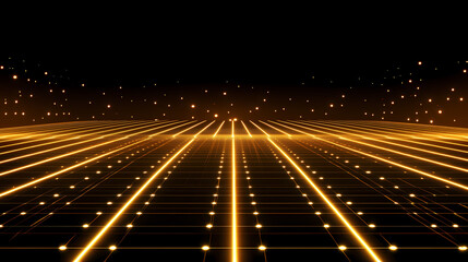 Wall Mural - Golden Futuristic Network Pathway