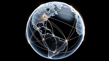 Wall Mural - Digital Globe Representing Global Connections and Network Links in a Modern Technological Era