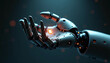 © GoDigitalArt - AI Robot Hand Holding Microchip
