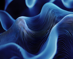 Wall Mural - Abstract Blue Wave Network Design