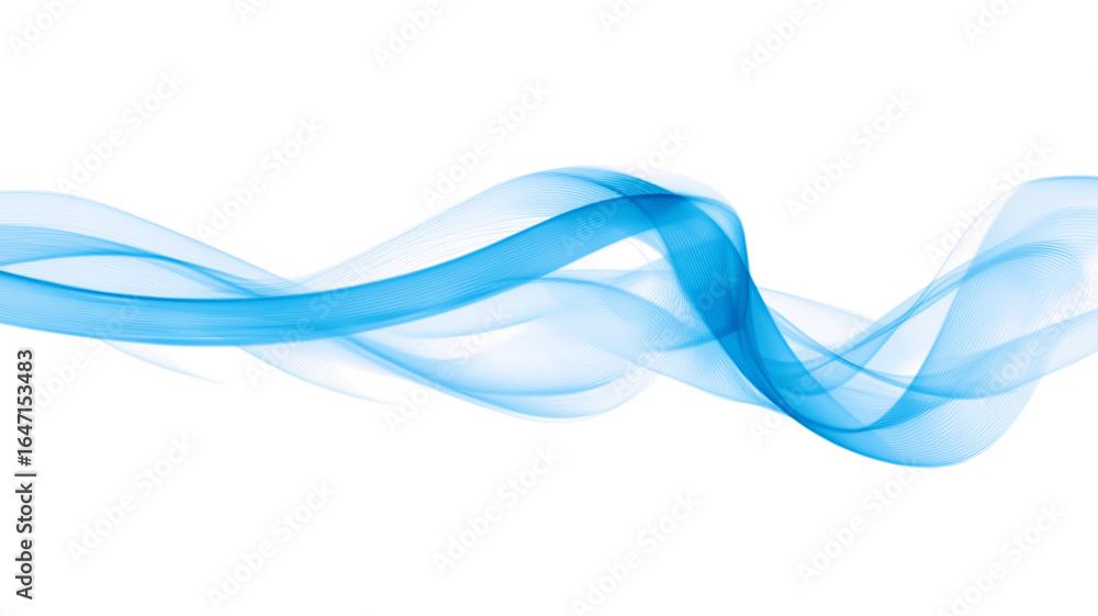 Elegant intricate blue smoke swirl shape effect transparent PNG cutout, isolated background. Silky dynamic flow presentation element