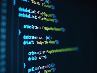 software development and programming concepts illustrated by colorful computer code on dark screen f