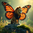 © Heru - A Mythical Lion with Butterfly Wings Perched on a Rock
