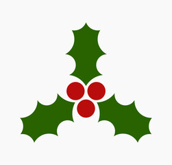 Wall Mural - holly berry christmas icon. christmas design element. vector illustration.