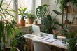 © Rita Yuu - Home Office Surrounded by Plants
