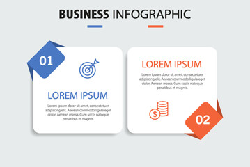 Wall Mural - vector infographic template with icons and 2 options or steps. can be used for process diagram, pres