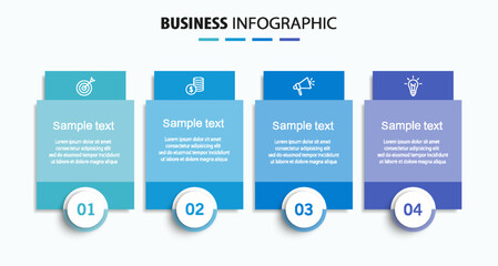 Wall Mural - business infographic template with 4 options, workflow, process chart. can be used for workflow layo