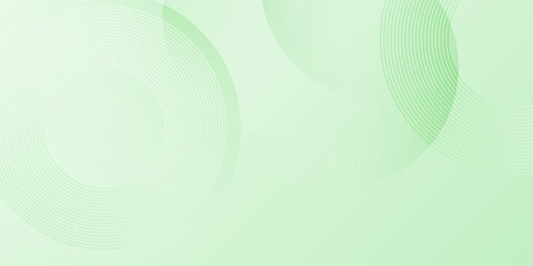 Wall Mural - minimalist banner light green abstract background with circular line patterns