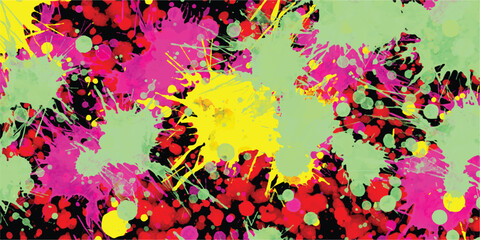 Wall Mural - vibrant abstract splatter background with bold color palette for creative designs and artistic expre
