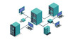 © Ophelia - Isometric network infrastructure with servers and computers