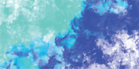 Wall Mural - Abstract watercolor background in cool tones featuring teal blue and purple color palette, painted texture for creative designs
