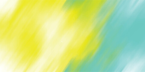 Wall Mural - Abstract watercolor painting with yellow and teal colors and brushstroke texture in modern style suitable for backgrounds