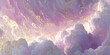 © ZayMO - Vettore di nuvole soffici e colorate con sfumature rosa e dorate, atmosfera eterea e sognante.