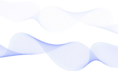 Wall Mural - Abstract modern transparent blue wave stripes. Futuristic technology background with isolated wavy lines.