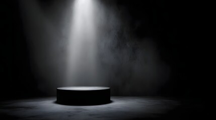 Wall Mural - illuminated minimalist stage with centered spotlight