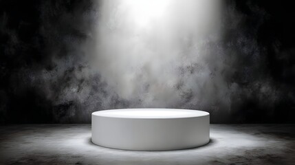 Wall Mural - White podium with futuristic lighting in a dramatic scene