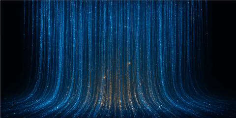 Wall Mural - Blue striped texture background with abstract light lines