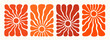 © ✦ Bizarre Factory ✦ - Retro sun or groovy flower pattern set in orange and red tones with bold organic rays on textured background. Sun pattern in abstract groovy style. Great for posters, fabric, packaging, and wall art