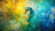 © GiftedFrames - A Wooden Question Mark on a Vibrant Abstract Background Representing Uncertainty and Inquiry