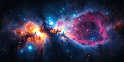 Wall Mural - cosmic wonder showcasing colorful nebulae and sparkling stars in a vibrant galaxy