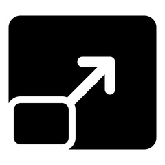Upward Arrow in Split Square Icon