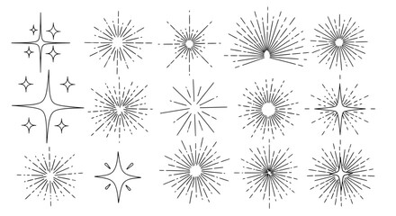 Wall Mural - Sparkling starburst elements for creating radiant designs and adding a modern retro aesthetic to your projects