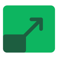 Upward Arrow in Split Square Icon