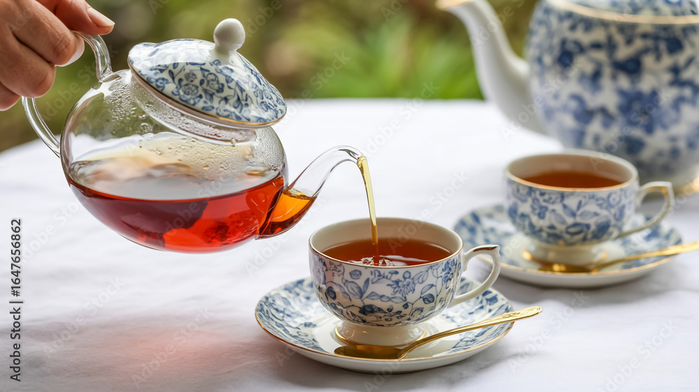 Stock-Foto „A high-quality photograph of a traditional English tea ...