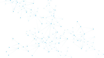 Wall Mural - blue white abstract polygon connection mesh digital technology futuristic communication high tech co