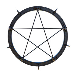 3D rendered pentagram artifact isolated on transparent background. 