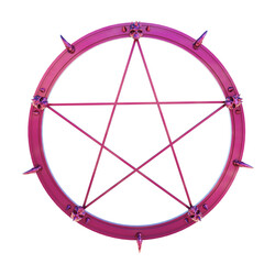 3D rendered pentagram artifact isolated on transparent background. 