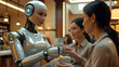 © ATime7Day - Futuristic Robot Serving Coffee in a Modern Café to Patrons