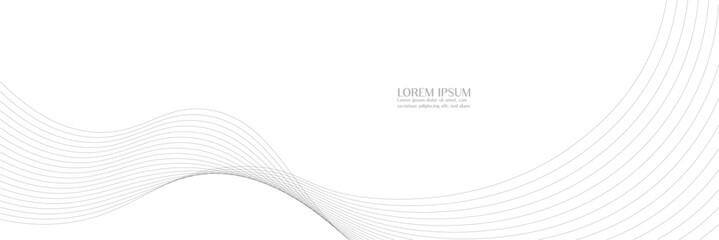 Wall Mural - Abstract grey wave lines on a clean white background for modern design.