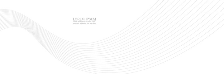 Wall Mural - Abstract grey wave lines on a white background for modern minimalist templates.