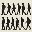 © Joynob - Silhouettes of people walking figures