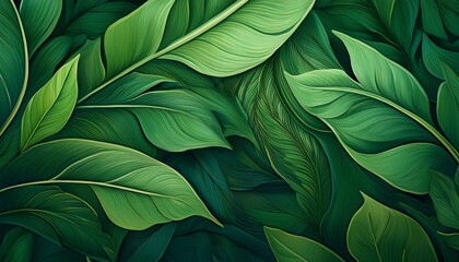 abstract green tropical leaf texture ideal for wallpaper jungle green