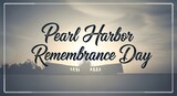 Pearl harbor remembrance day tribute with scenic sunset silhouette for commemorative design and memorial use