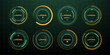 © hiten666 - Set of eight futuristic green and yellow hud loading indicators on a dark background. Progress bar with digital interface.